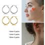 8 Pairs 18k Gold Plated Small Round Hoop Earrings Set Stainless Steel Hypoallergenic Nickel Free Cute Huggie Earrings for Women Girls 10 14 16MM EXGOX