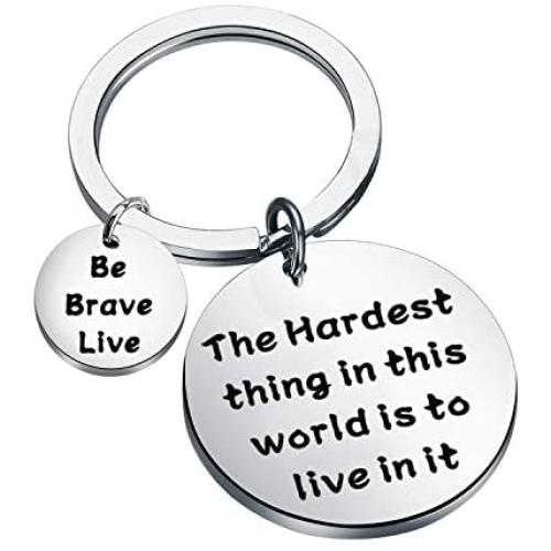CENWA Buffy Quote Hardest Thing In This World Is To Live In It Be Brave Live Keychain 90s Television Gifts