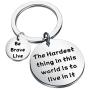 CENWA Buffy Quote Hardest Thing In This World Is To Live In It Be Brave Live Keychain 90s Television Gifts