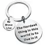 CENWA Buffy Quote Hardest Thing In This World Is To Live In It Be Brave Live Keychain 90s Television Gifts CENWA Buffy Quote Hardest Thing In This World Is To Live In It Be Brave Live Keychain 90s Television Gifts