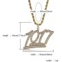 LC8 Jewelry Hip Hop 1017 Pendant Iced Out Rhinestone Diamond Bling Shiny Creative Pendant with 24” Rope Chain for Men Women