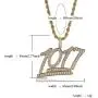 LC8 Jewelry Hip Hop 1017 Pendant Iced Out Rhinestone Diamond Bling Shiny Creative Pendant with 24” Rope Chain for Men Women