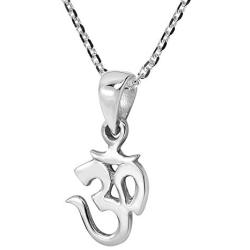 Mini Harmony Aum or Om Symbol .925 Sterling Silver Pendant Necklace