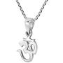 Mini Harmony Aum or Om Symbol .925 Sterling Silver Pendant Necklace
