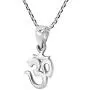 Mini Harmony Aum or Om Symbol .925 Sterling Silver Pendant Necklace
