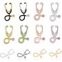 12 Pcs/Set Stethoscope Brooch Pins Stethoscope Enamel Lapel Pin Medical Students Doctor Nurse Stethoscope Brooches Cute Funny Schoolbag Pin Badges Backpack Clothing Bags Cartoon Jewelry Gift