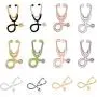12 Pcs/Set Stethoscope Brooch Pins Stethoscope Enamel Lapel Pin Medical Students Doctor Nurse Stethoscope Brooches Cute Funny Schoolbag Pin Badges Backpack Clothing Bags Cartoon Jewelry Gift