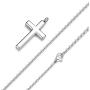 REVEMCN Cross Necklace for Men Women Kids, Silver Gold Black Stainless Steel Simple Cross Pendant Necklace 18-22 Inches Chain