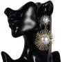 Exaggerated Big Drop Earrings for Women Big Pearl Round Dangle Earrings Wild Sun Earrings Female Fashion Jewelry