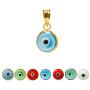MIZZE Made for Luck 925 Sterling Silver 7 MM Round Glass Evil Eye Charm (Pendant Only) - 7 Colors to Choose Men Women