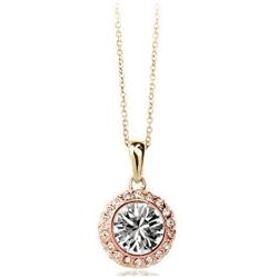 MAFMO Women Fashion Jewelry 18K Gold Plated Crystal Round Shaped Necklace Bracelet Earrings Set