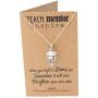 Quan Jewelry Teacher Gifts Street Lamp Necklace with Teach Mentor Inspire Greeting Card, Handmade Jewelry for Women - 100% Handmade