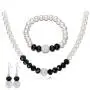 MJartoria Womens Black White Faux Pearls Necklace Earrings Bracelet Jewelry Sets (Black+White) MJartoria Womens Black White Faux Pearls Necklace Earrings Bracelet Jewelry Sets (Black+White)