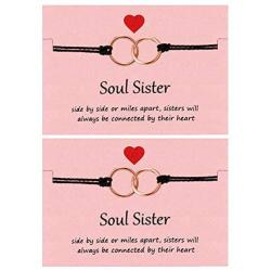 Your Always Charm 2Pcs Sister Bracelets,Interlocking Hearts Bracelet, Best Friend Bracelet Sister Jewelry