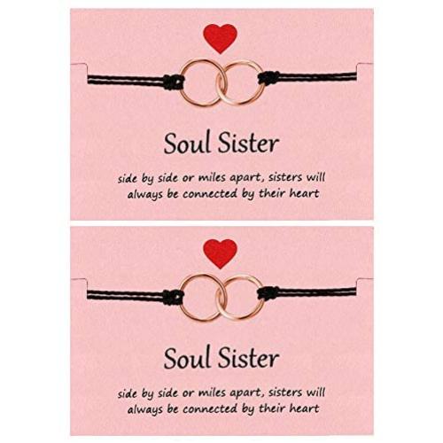 Your Always Charm 2Pcs Sister Bracelets,Interlocking Hearts Bracelet, Best Friend Bracelet Sister Jewelry