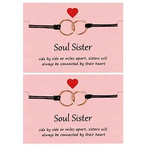 Your Always Charm 2Pcs Sister Bracelets,Interlocking Hearts Bracelet, Best Friend Bracelet Sister Jewelry