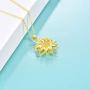 LUHE S925 Sterling Silver Sun Flower Ladybug Pendant Necklace Jewelry Gifts for Girlfriend Mom