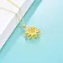 LUHE S925 Sterling Silver Sun Flower Ladybug Pendant Necklace Jewelry Gifts for Girlfriend Mom