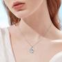 TOUPOP Mom Gifts s925 Sterling Silver Mother Child Dolphin Necklace Ocean Cute Animals Pendant Jewelry Gifts with Blue Heart Crystal for Women Mom Girls Birthday Mothers Day