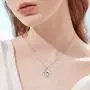TOUPOP Mom Gifts s925 Sterling Silver Mother Child Dolphin Necklace Ocean Cute Animals Pendant Jewelry Gifts with Blue Heart Crystal for Women Mom Girls Birthday Mothers Day