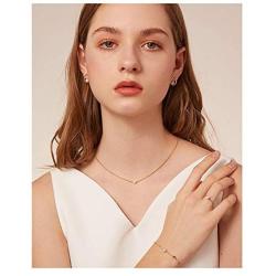 Single Pearl Pendant Choker Necklace for Women Girls S925 Sterling Silver Big Tiny 1 Pearl Strand Pendant Necklace Love Beaded Box Link Curb Chain 18'' Jewelry Set