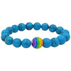 Nanafast Titanium Stainless Steel Magnet Rainbow LGBT Pride Handmade Braided Bracelet PU Leather Weave Plaited Jewelry