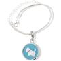 EPJ Scottish Terrier Gift | Silver on Blue Round Stainless Steel Charm Bracelet