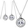Besilver Christmas Birthstone Jewelry Gift Women Girl 925 Sterling Silver Birthstone Solitaire Necklace Earrings Set Elegant Birthday Jewelry Gift