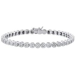 Dazzlingrock Collection 0.50 Carat (ctw) Round White Diamond Ladies Illusion Set Tennis Bracelet 1/2 CT, Sterling Silver