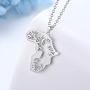 Besilver Jewmon Africa Map Pendant Necklace Charm Hip Hop Jewelry 925 Sterling Silver Hollow Life Tree Necklace for Women Men FP0078W