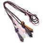 Top Plaza 12 Facet Merkaba Star Healing Crystal Stone Rose Quartz Pointed Pendant Necklaces Adjustable Natural Gemstone Necklace Reiki Quartz Jewelry for Women Mens