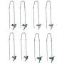 3Pairs/Set Hummingbird Rhinestone Long Tassels Threader Dangle Earrings Colorful Elegant Hummingbirds Crystal Drop Earring Set Multicolor Stud Post Jewelry for Teens Women Girls