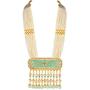 Aheli Faux Kundan Pearl Ethnic Wedding Pendant Choker Necklace Earrings Set Bollywood Party Traditional Fashion Statement Indian Jewelry for Women