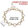 Konpicca 18K Real Gold Plated Chain Choker Necklace Hollow Tiny Butterfly Lucky Heart Link Necklace Minimalist Punk Clavicle Jewelry for Women