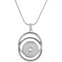 My Prime Gifts Interchangeable Snap Jewelry Double Halo Necklace 24'' + 3'' Extender Holds 18-20mm