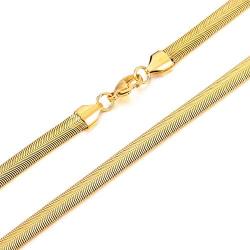 MOWOM 6.0mm Wide Silver Gold Color Mens Chain Necklace for Women Boys Kids Water Resistant Stainless Steel Snake Men Necklace Chain Link Necklace Thin