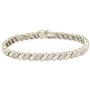 SHKA 18 K Platinum Plated S Link Tennis Bracelet CZ Bracelets with Sparking Wave Pave Crystal Wrap Cubic Zirconia for Men and Women