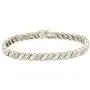 SHKA 18 K Platinum Plated S Link Tennis Bracelet CZ Bracelets with Sparking Wave Pave Crystal Wrap Cubic Zirconia for Men and Women SHKA 18 K Platinum Plated S Link Tennis Bracelet CZ Bracelets with Sparking Wave Pave Crystal Wrap Cubic Zirconia for Men and Women
