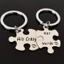 Couples Gifts Necklace Keychain His Crazy Her Weirdo Couples Neckalce Keychains Personalized Couples Jewelry Set