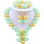 aczuv Royal Blue African Beads Crystal Nigerian Wedding Jewelry Sets for Women