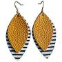 Faux Leather Layer Stripe Drop Dangle Earrings Sets Lightweight Teardrop Leopard Print Earrings Geometric Handmade for Women Girl Jewelry Gifts