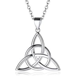 ChicSilver 925 Sterling Silver Good Luck Irish Celtic Knot Necklaces Vintage Triangle/Cross/Round Pendant Necklaces Gift for Women (with Gift Box)