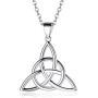 ChicSilver 925 Sterling Silver Good Luck Irish Celtic Knot Necklaces Vintage Triangle/Cross/Round Pendant Necklaces Gift for Women (with Gift Box)
