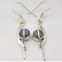 SilverStarJewel 925 Solid Sterling Silver Cabochon Labradorite Earrings 1.8'' Fashion Stone
