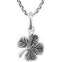 AeraVida Lucky Charm .925 Sterling Silver Four Leaf Clover Pendant Charm Necklace