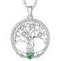 JO WISDOM Women Necklace,925 Sterling Silver Tree of Life Yggdrasil Pendant Necklace with AAA Cubic Zirconia