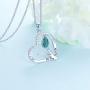 Ladytree S925 Sterling Silver Vegan Necklace Cubic Zirconia Green Symbol Necklace for Vegetarian Women,18 inches