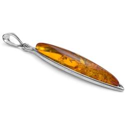 Ian and Valeri Co. Amber Sterling Silver Marquise Pendant