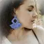 Statement Drop Earrings for Women Girl Handmade Bohemian Beaded Hoop Prismatic Tassel Thread Fringe Dangle Fashion Jewellery Present for Mom and Sister (Blue) Statement Drop Earrings for Women Girl Handmade Bohemian Beaded Hoop Prismatic Tassel Thread Fringe Dangle Fashion Jewellery Present for Mom and Sister (Blue)