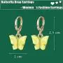 Biokia Butterfly Earrings Colorful Acrylic Butterfly Drop Earrings Womens Earrings Fashion Jewelry Gifts For Women Girls 6-12 Pairs